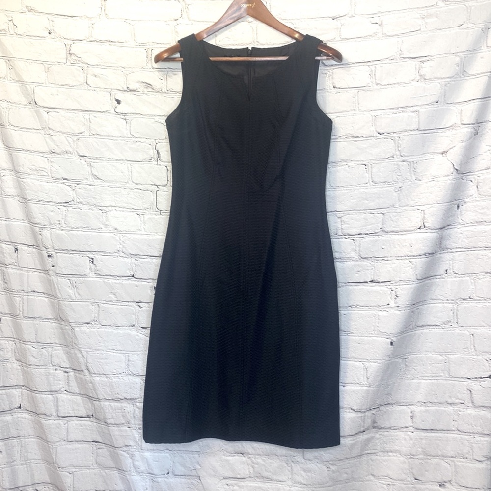Talbots Black Cotton Silk Blend Sleeveless Lined Dress Size 6